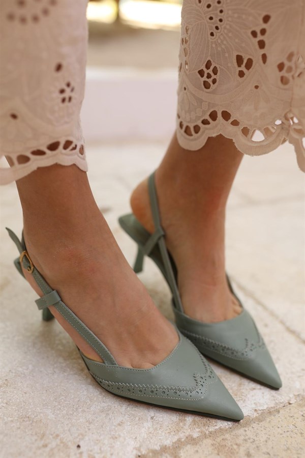 April Kadın Topuklu Ayakkabı - Mint Yeşili