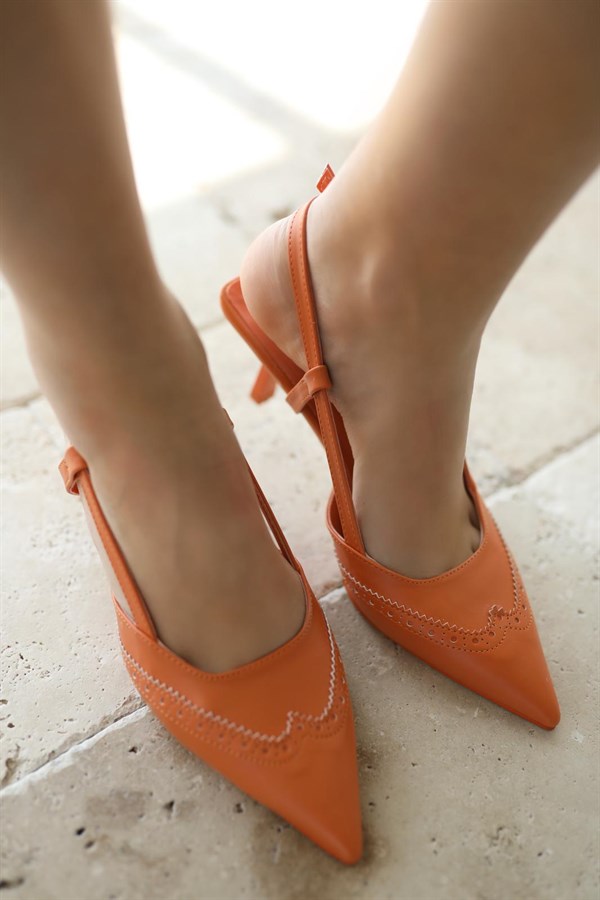 April Kadın Topuklu Ayakkabı - TURUNCU
