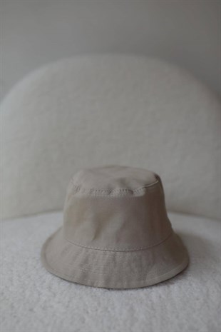 Bucket Düz Kadın Şapka - BEJ
